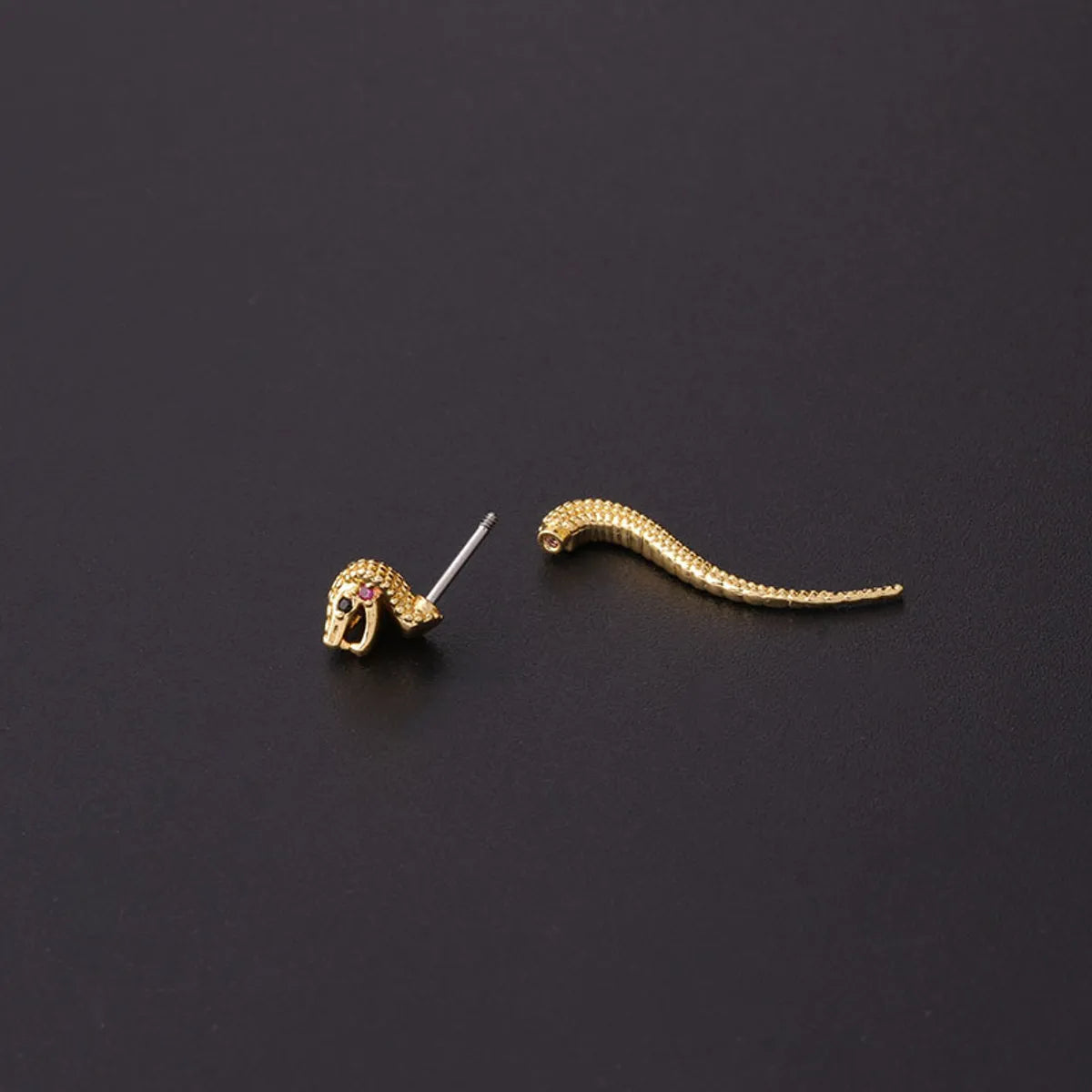 Stainless Steel Thin Rod Personality Creative Snake-shaped Screw Ear Bone Nails