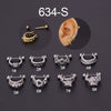 Stainless Steel Thin Rod The Crown Style Electroplated Women's Puncture Earrings