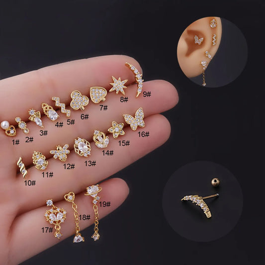 Fashion Geometric Plating Metal Ear Studs