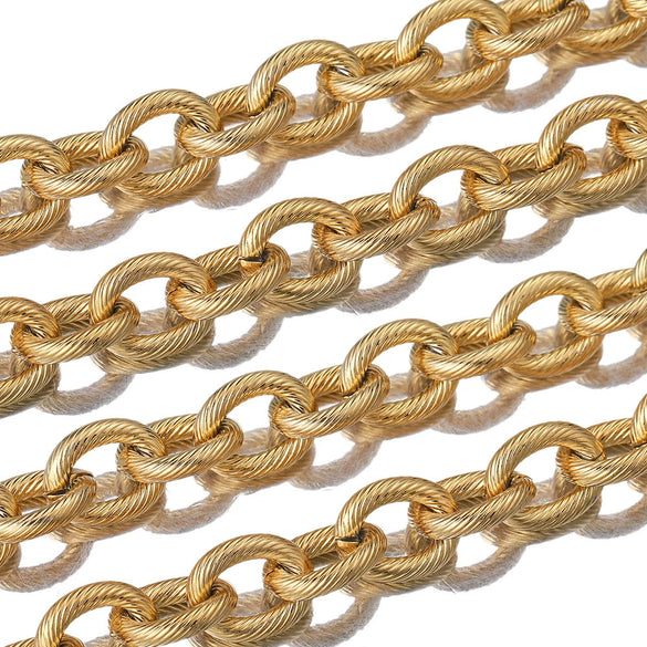 Stainless Steel Thread Cuban Chain Hip Hop Decorative Chain Necklace Bracelet Accessories Electroplated