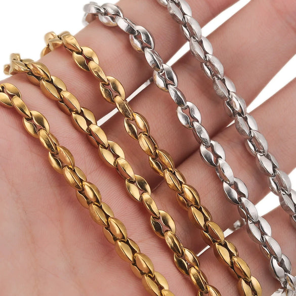 Stainless Steel Thread Pattern Button Shaped Gold Plated Decorative Chain For Necklace Bracelet Accessories