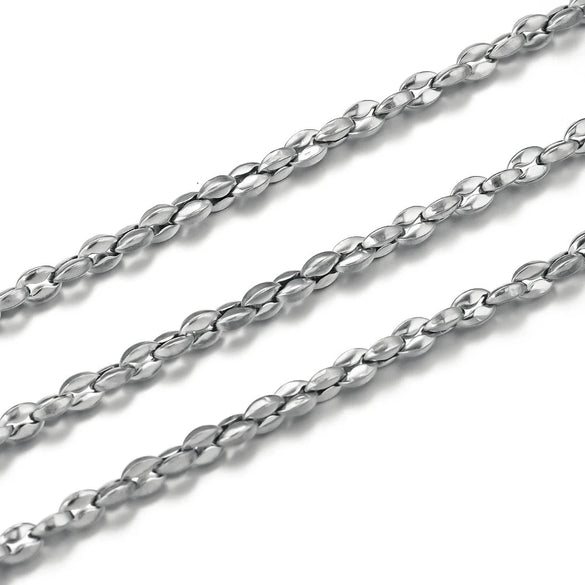 Stainless Steel Thread Pattern Button Shaped Gold Plated Decorative Chain For Necklace Bracelet Accessories