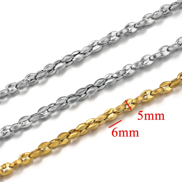 Stainless Steel Thread Pattern Button Shaped Gold Plated Decorative Chain For Necklace Bracelet Accessories