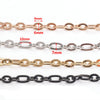 Stainless Steel Thread Pattern Cross Flattened Goldplated Cuban Chain Necklace Diy Jewelry Accessories