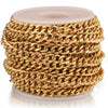Stainless Steel Thread Pattern Grinding Electroplated Cuban Chain For Necklace And Bracelet Accessories