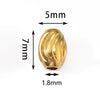 Stainless Steel Threaded Olive Oval Perforated Beads Electroplated Diy Jewelry Accessories Drum Beads