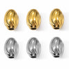 Stainless Steel Threaded Olive Oval Perforated Beads Electroplated Diy Jewelry Accessories Drum Beads