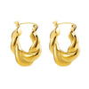 Stainless Steel Threaded Round Electroplated Women's Fashion Elegant Geometric Earrings