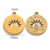 Stainless Steel Threedimensional Lotus Devil's Eye Pendant Jewelry Accessories With Inlay And Totem Pattern