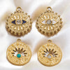 Stainless Steel Threedimensional Lotus Devil's Eye Pendant Jewelry Accessories With Inlay And Totem Pattern