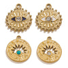 Stainless Steel Threedimensional Lotus Devil's Eye Pendant Jewelry Accessories With Inlay And Totem Pattern