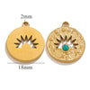 Stainless Steel Threedimensional Lotus Devil's Eye Pendant Jewelry Accessories With Inlay And Totem Pattern