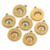 Stainless Steel Threedimensional Lotus Devil's Eye Pendant Jewelry Accessories With Inlay And Totem Pattern