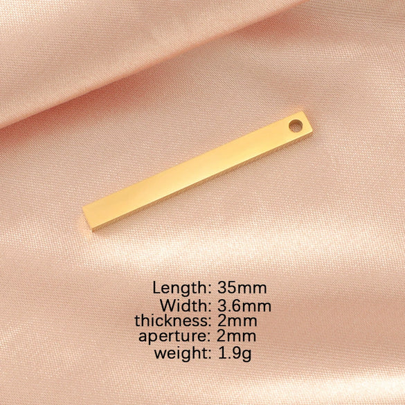 Stainless Steel Threedimensional Rectangular Long Pendant Tag Fine Polished Diy Jewelry Accessories