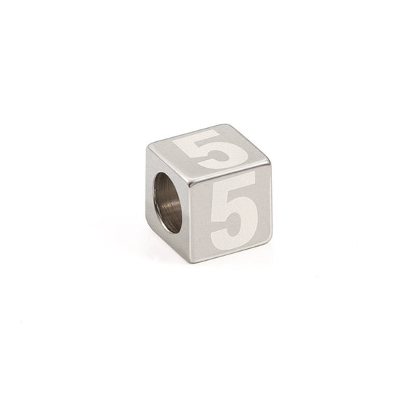 Stainless Steel Throughhole Square Beads Jewelry Accessories With Laser Treatment For Men And Women
