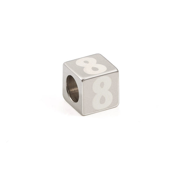 Stainless Steel Throughhole Square Beads Jewelry Accessories With Laser Treatment For Men And Women