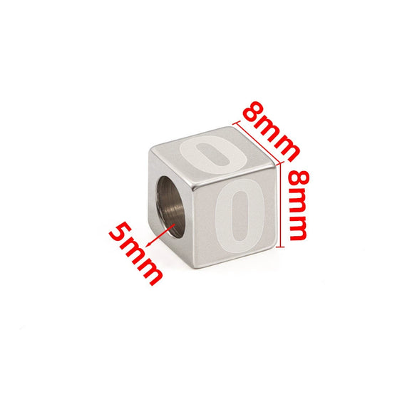 Stainless Steel Throughhole Square Beads Jewelry Accessories With Laser Treatment For Men And Women