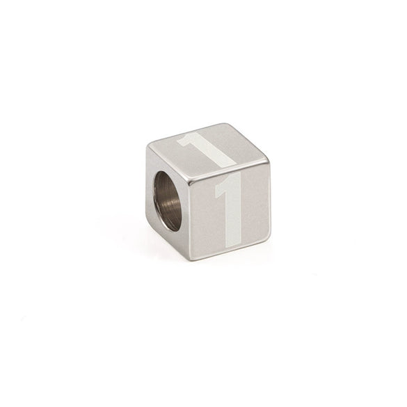 Stainless Steel Throughhole Square Beads Jewelry Accessories With Laser Treatment For Men And Women