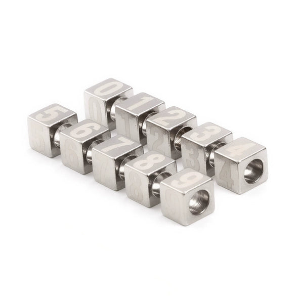 Stainless Steel Throughhole Square Beads Jewelry Accessories With Laser Treatment For Men And Women