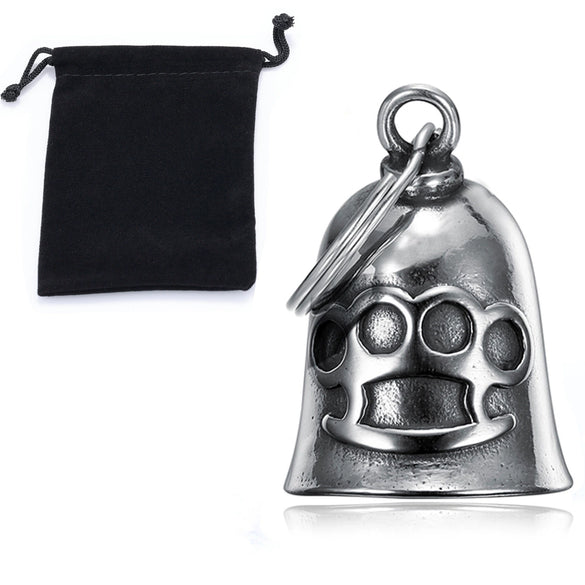 Stainless Steel Tiger Shaped Punk Bell Pendant With Polished Finish Motorcycle Guardian Charm