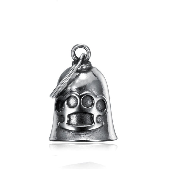 Stainless Steel Tiger Shaped Punk Bell Pendant With Polished Finish Motorcycle Guardian Charm