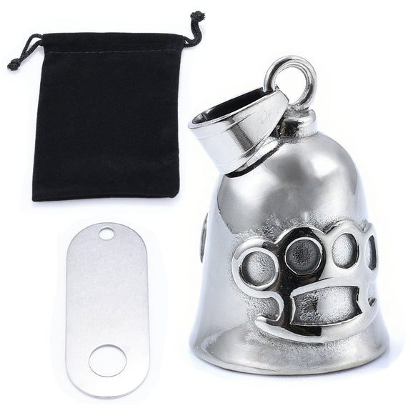 Stainless Steel Tiger Shaped Punk Bell Pendant With Polished Finish Motorcycle Guardian Charm