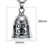 Stainless Steel Tiger Shaped Punk Bell Pendant With Polished Finish Motorcycle Guardian Charm
