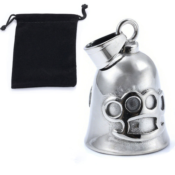 Stainless Steel Tiger Shaped Punk Bell Pendant With Polished Finish Motorcycle Guardian Charm