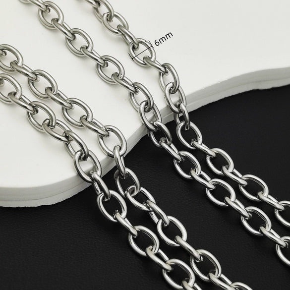 Stainless Steel Titanium Steel Chain Bracelet Necklace Accessories For Men Handmade With Tassel And Electrolysis Treatment