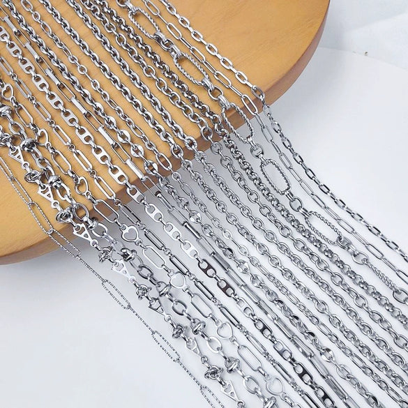 Stainless Steel Titanium Steel Chain Bracelet Necklace Accessories For Men Handmade With Tassel And Electrolysis Treatment