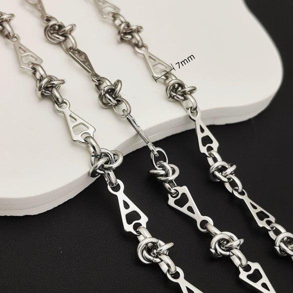 Stainless Steel Titanium Steel Chain Bracelet Necklace Accessories For Men Handmade With Tassel And Electrolysis Treatment