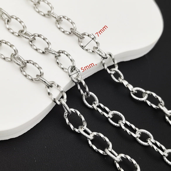 Stainless Steel Titanium Steel Chain Bracelet Necklace Accessories For Men Handmade With Tassel And Electrolysis Treatment