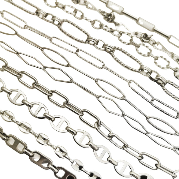 Stainless Steel Titanium Steel Chain Bracelet Necklace Accessories For Men Handmade With Tassel And Electrolysis Treatment