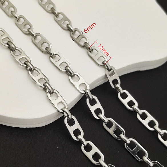 Stainless Steel Titanium Steel Chain Bracelet Necklace Accessories For Men Handmade With Tassel And Electrolysis Treatment