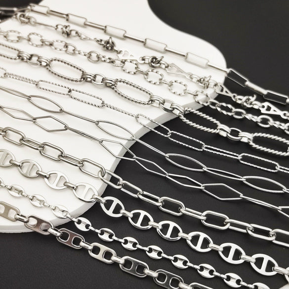 Stainless Steel Titanium Steel Chain Bracelet Necklace Accessories For Men Handmade With Tassel And Electrolysis Treatment