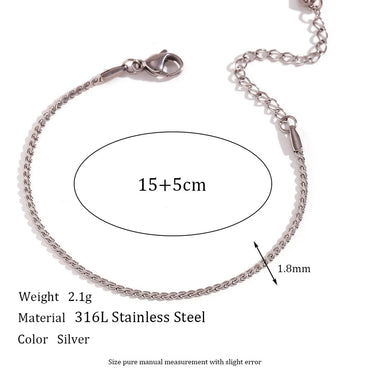 Stainless Steel Titanium Steel Elegant Simple Style Geometric Plating Bracelets Anklet Necklace