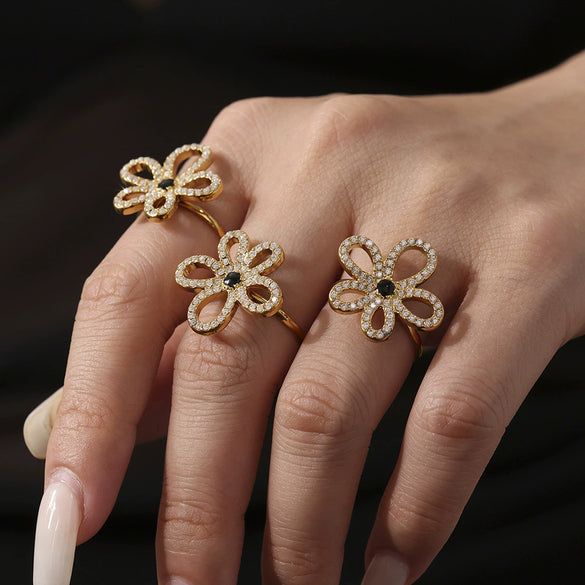 316L Stainless Steel 316L Stainless Steel Flower Jewelry Set With Electroplating Design