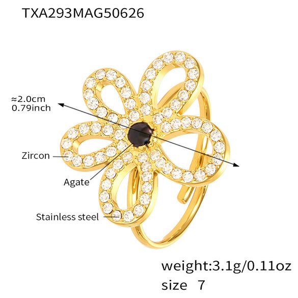 316L Stainless Steel 316L Stainless Steel Flower Jewelry Set With Electroplating Design