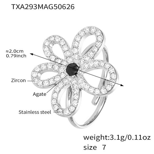 316L Stainless Steel 316L Stainless Steel Flower Jewelry Set With Electroplating Design