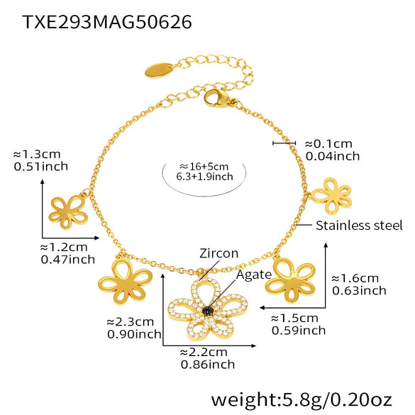 316L Stainless Steel 316L Stainless Steel Flower Jewelry Set With Electroplating Design