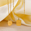Stainless Steel Titanium Steel Geometric English Letters Cross Chain Plated Necklace For Women