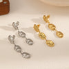 Stainless Steel Titanium Steel Geometric Threelayer Women's Earrings Electroplated