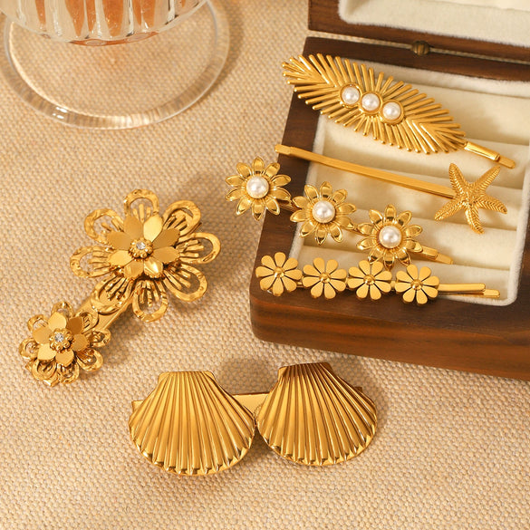 Stainless Steel Titanium Steel Hairpin Duck Bill Clip Women's Hair Accessories 18K Gold Plated Electroplated Ins Minimalist Style