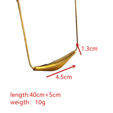 Stainless Steel Titanium Steel Hip-Hop Solid Color Asymmetrical Pendant Necklace