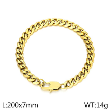 Stainless Steel Titanium Steel Hip-Hop Solid Color Bracelets Necklace