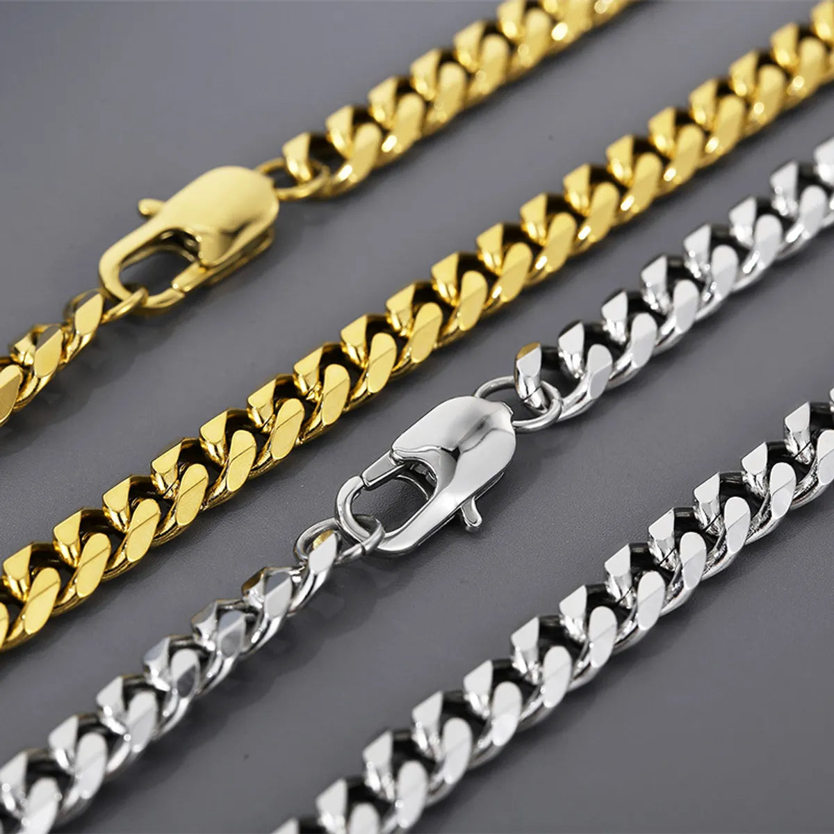 Stainless Steel Titanium Steel Hip-Hop Solid Color Bracelets Necklace