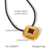 Stainless Steel Titanium Steel Jewelry Set Geometric Dripping Oil Threaded Ring Earrings And Non Fading Necklace