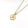 Stainless Steel 316L Stainless Steel Letter Pendant Necklace Round Shape Vacuum Plated