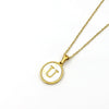 Stainless Steel 316L Stainless Steel Letter Pendant Necklace Round Shape Vacuum Plated