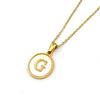 Stainless Steel 316L Stainless Steel Letter Pendant Necklace Round Shape Vacuum Plated